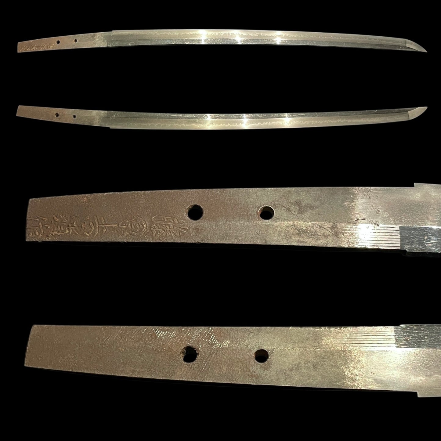 Amazing Hamon, Fujiwara Yoshimichi 藤原吉道 signed Long WAKIZASHI, Edo period