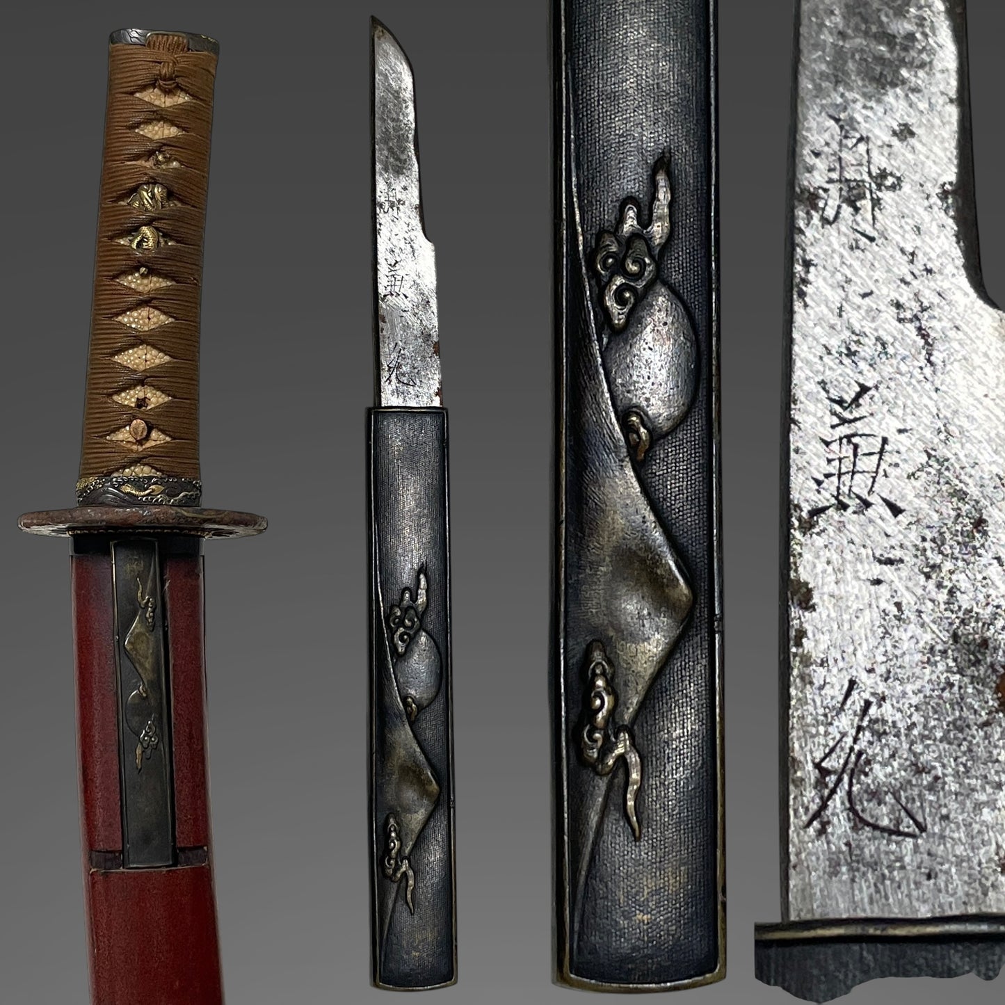 Ookissaki Wakizashi, Dragon Fittings, Mt.Fuji Kozuka, Yamatonokami Fujiwara Kanekura signed