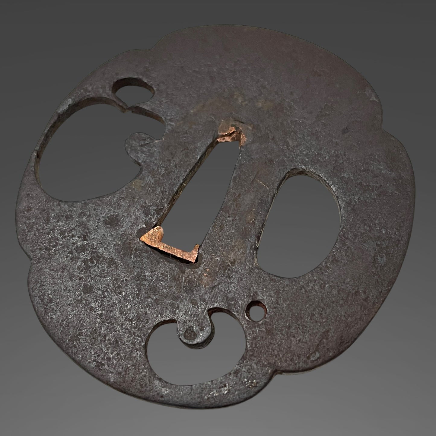 Shibuichi Fuchikashira, Black Wakizashi, Suguha 直刃 Hamon, Edo period mumei