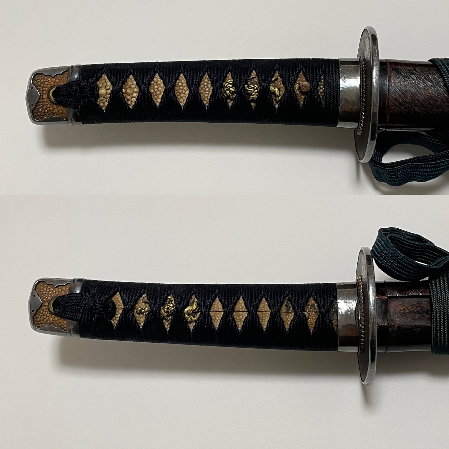 Handachi-Koshirae 半太刀拵 Wakizashi, Silver Fittings, Bonji 梵字 blade