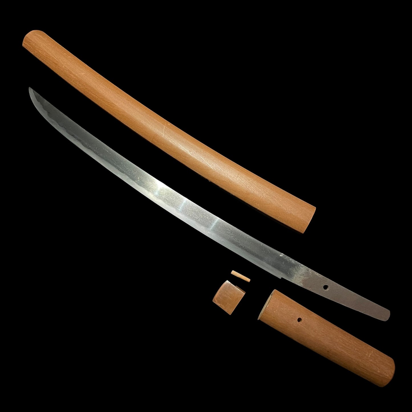 Long Hirazukuri Wakizashi 平造り脇差, Muromachi period mumei