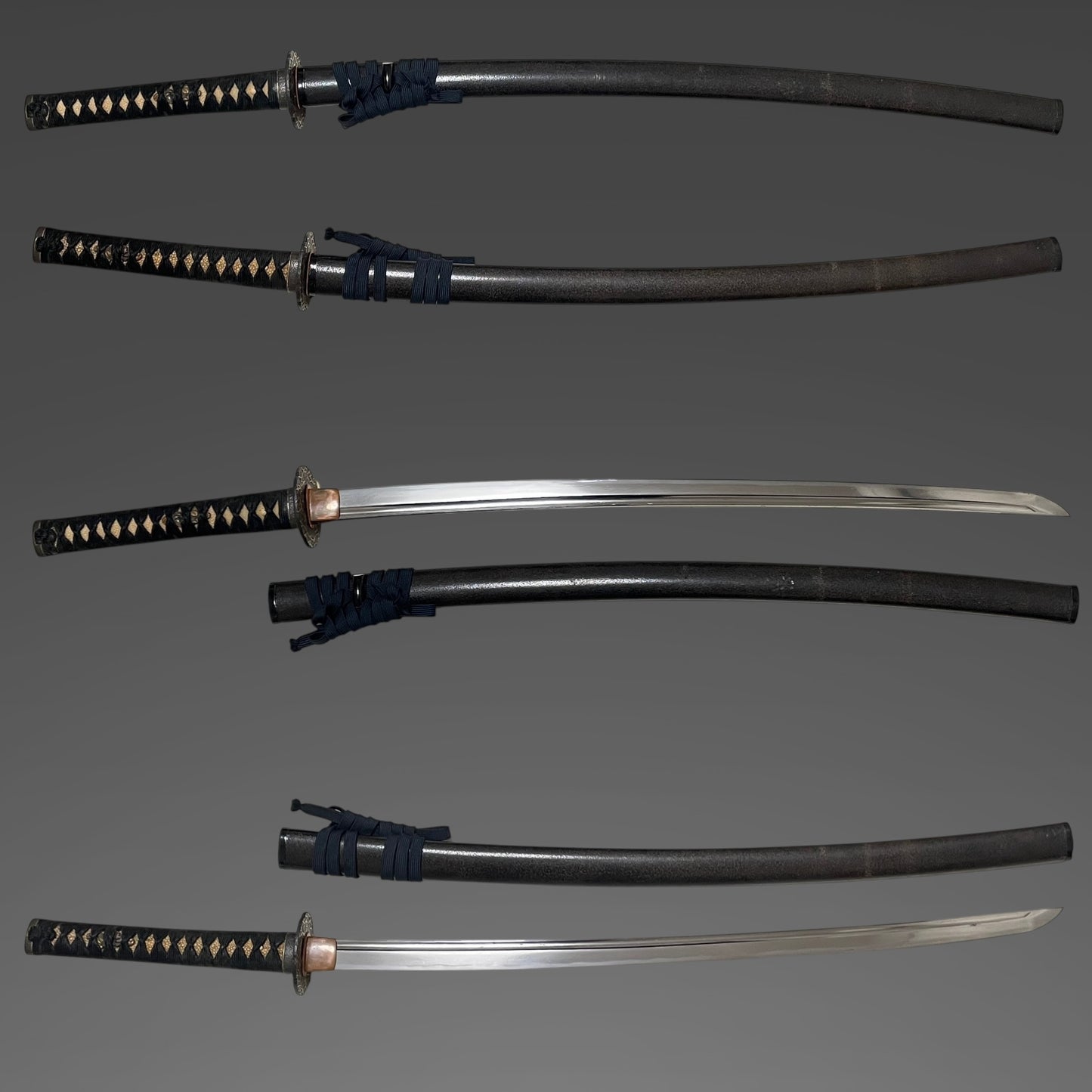Bohi 棒樋 KATANA, Gold inlay TSUBA, Edo period mumei