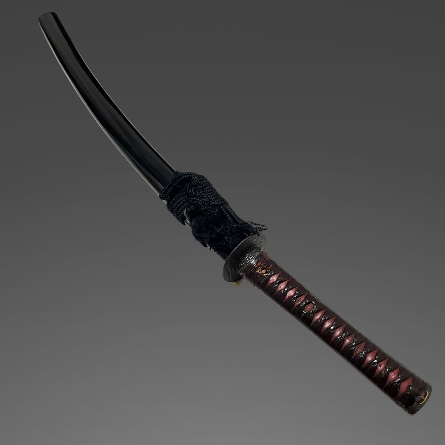 Long Wakizashi, Soebi 添樋, Waterfowl Tsuba, Wave Fuchikashira, Edo period mumei