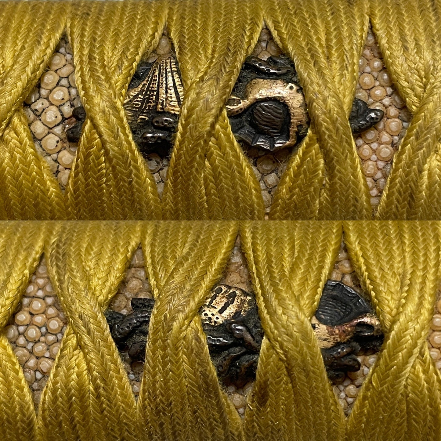 Naginata Naoshi Wakizashi, Samurai Tsuba, Miminaga Usagi 耳長兎 Fuchi, Muromachi period mumei