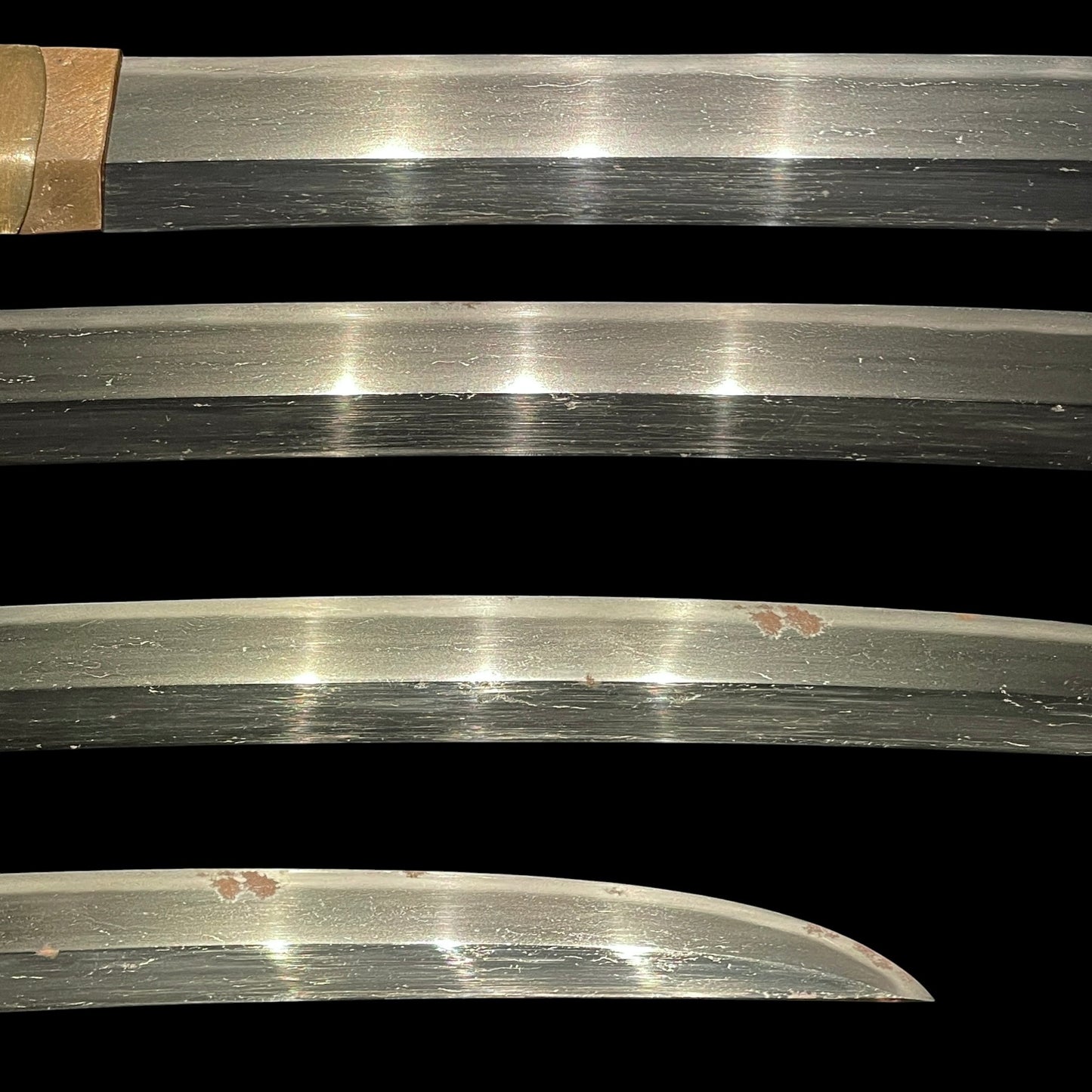 Naginata Naoshi 薙刀直し Wakizashi, Silver Fuchikashira, Muromachi period mumei