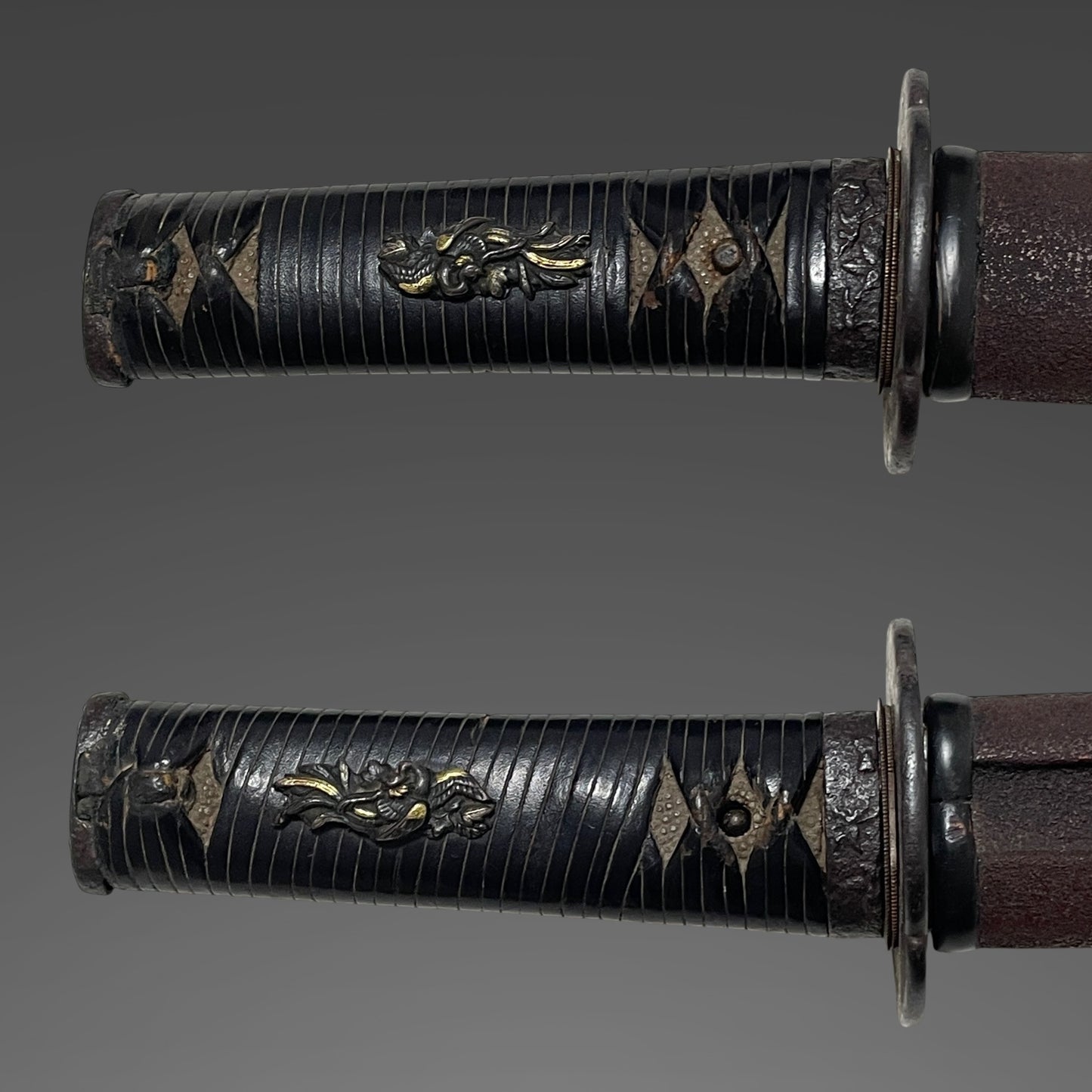 Naginata-Naoshi Style Wakizashi, Chikushuju Sa 筑州住左 signed, Kawamaki Tsuka