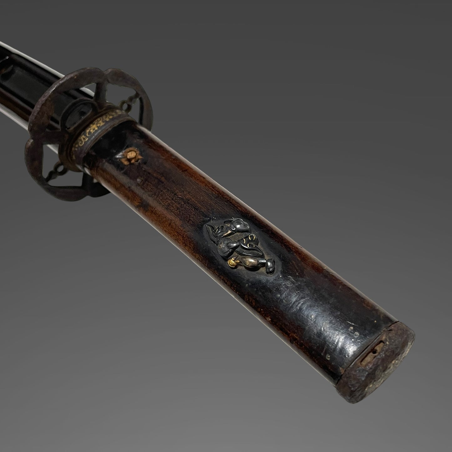 Bizenkokuju Osafune Sukesada signed Wakizashi, Katakitsuka-Koshirae 堅木柄拵, Muromachi period