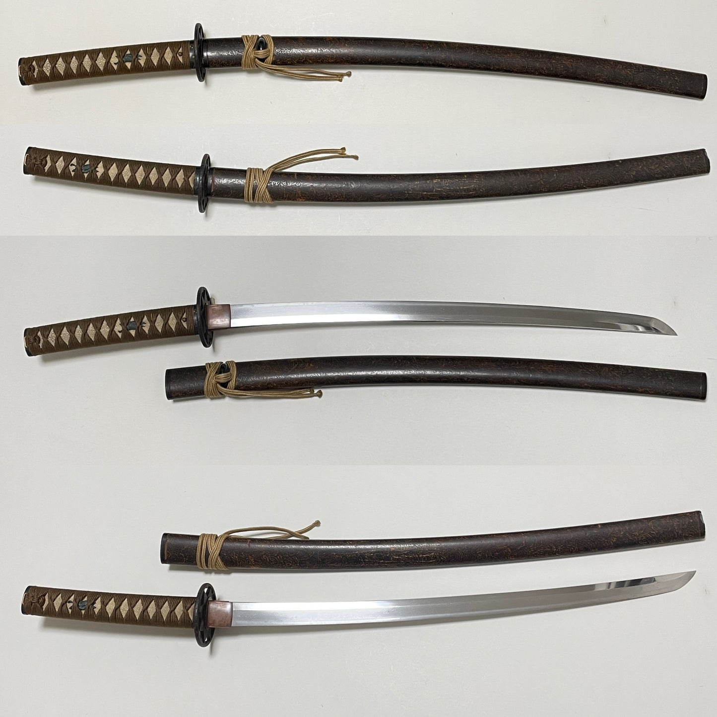 Long Wakizashi, ShibuichiFuchikashira 四分一縁頭, Edo period mumei