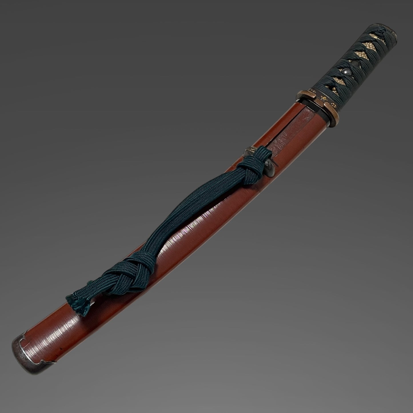 Dragonfly Fittings Red TANTO,  Hokinokami Fujiwara Nobutaka 伯耆守藤原信高 signed, Edo period