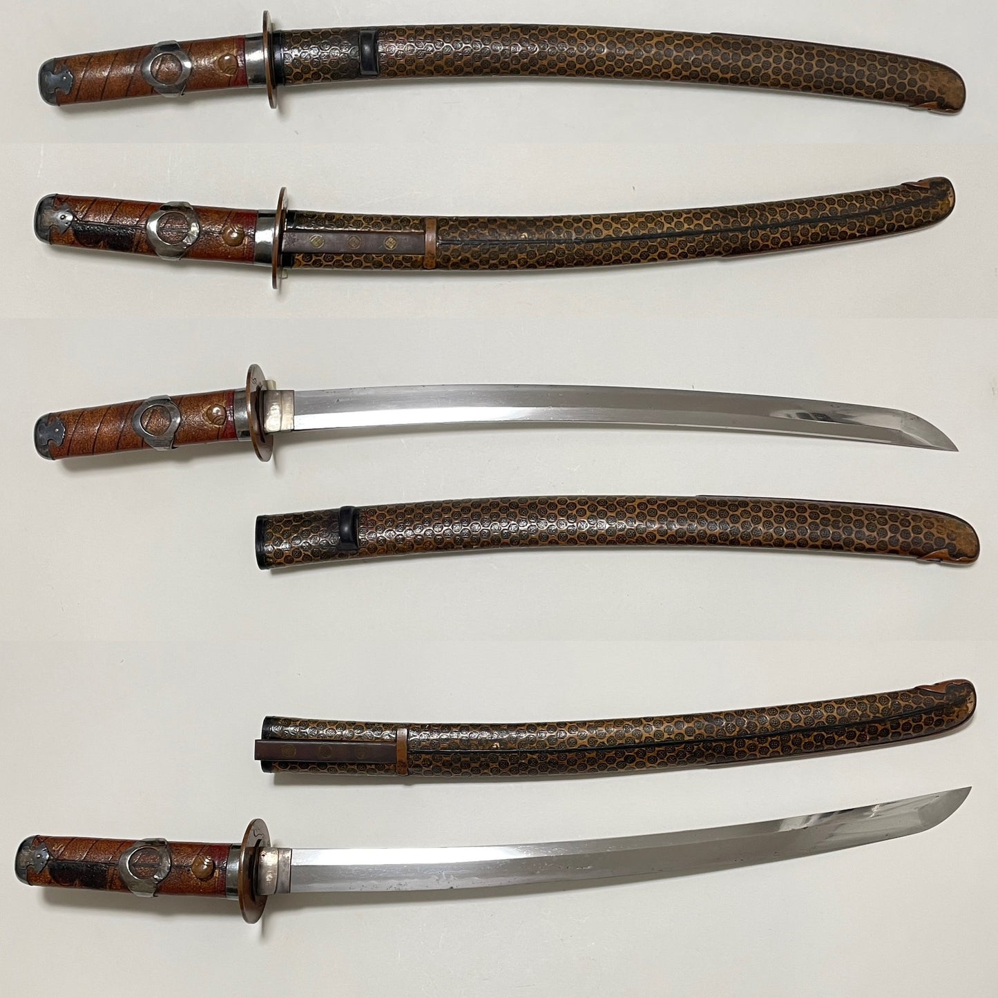 Kawari-Koshirae 変わり拵 Wakizashi, Silver and Copper Fittings, with Kozuka