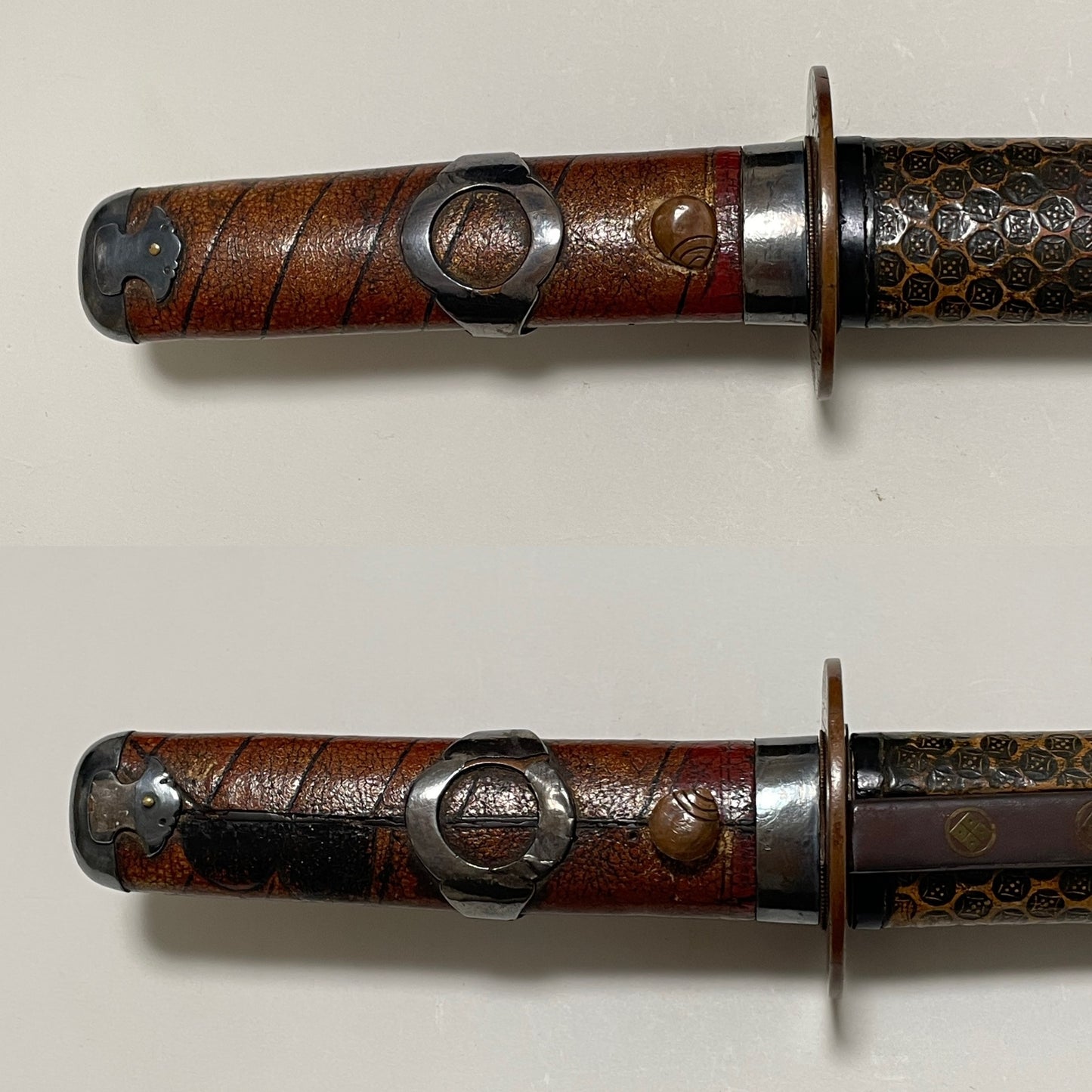 Kawari-Koshirae 変わり拵 Wakizashi, Silver and Copper Fittings, with Kozuka