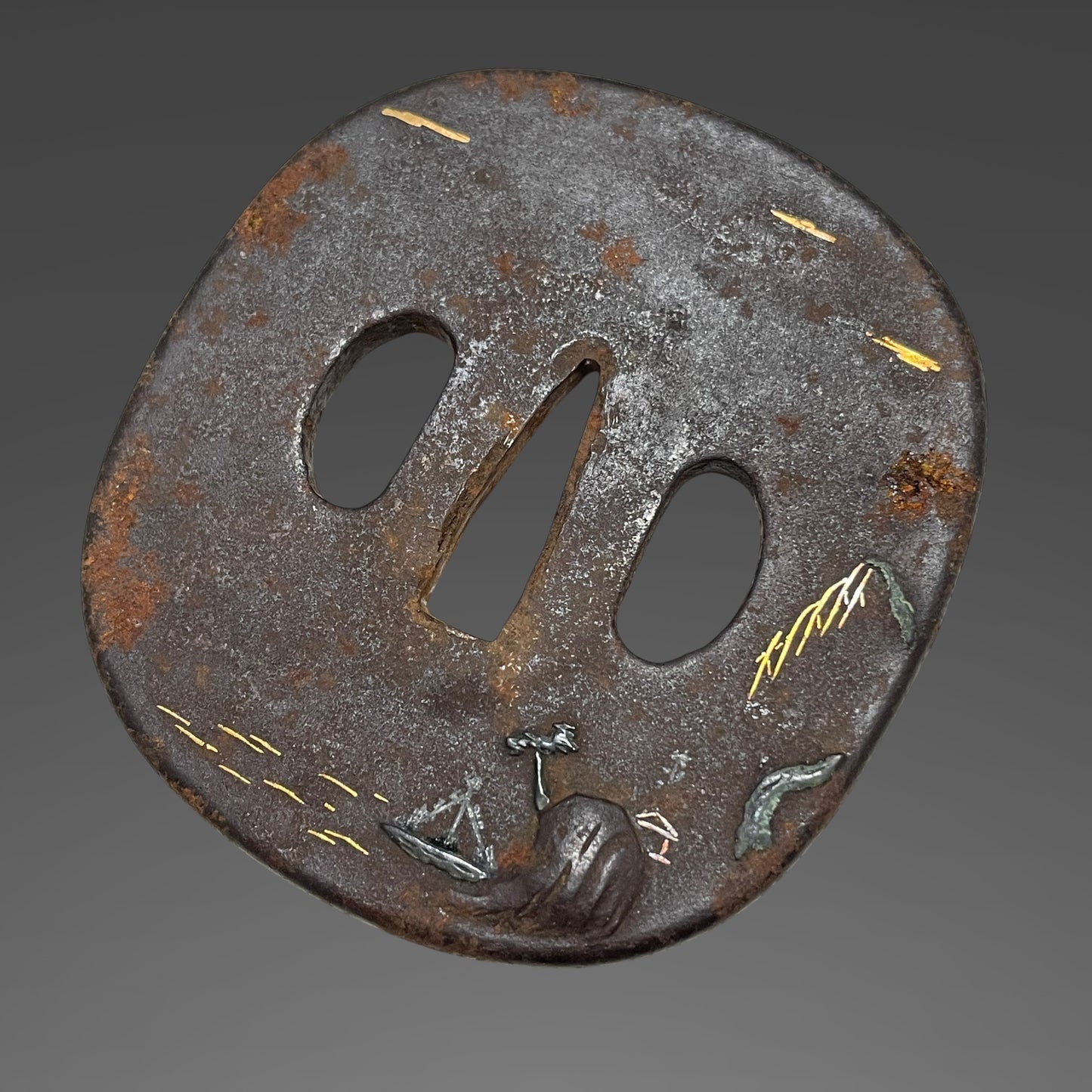 Bushuju Yasuyoshi 武州住安儀 signed KATANA, Mitsutomo 光朝 signed Daruma 達磨 Fuchikashira, Edo period