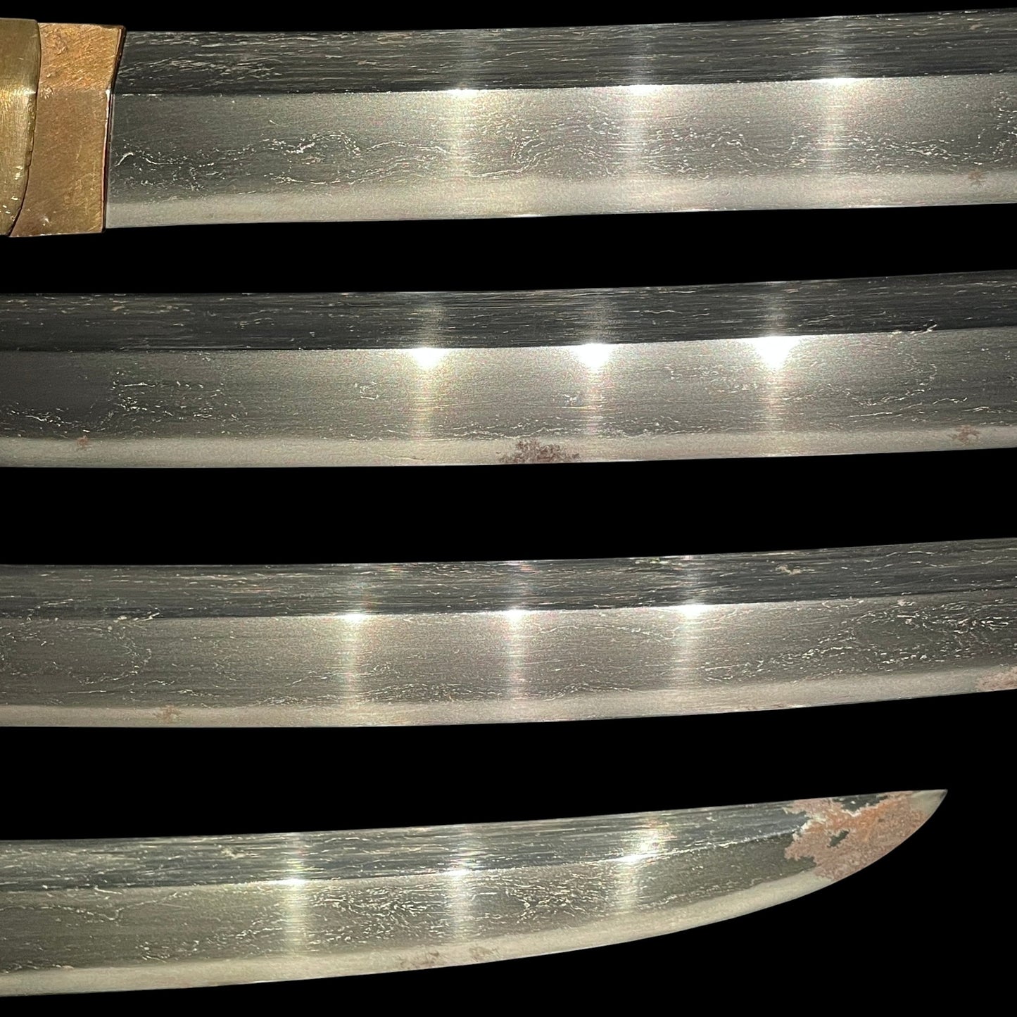 Naginata Naoshi 薙刀直し Wakizashi, Silver Fuchikashira, Muromachi period mumei