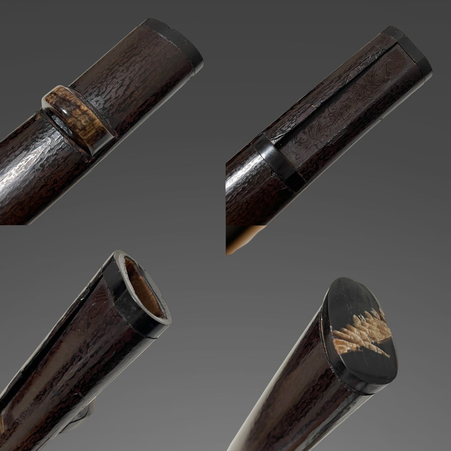 Short Wakizashi, Purple Tsukamaki, Peas Menuki, Edo period mumei