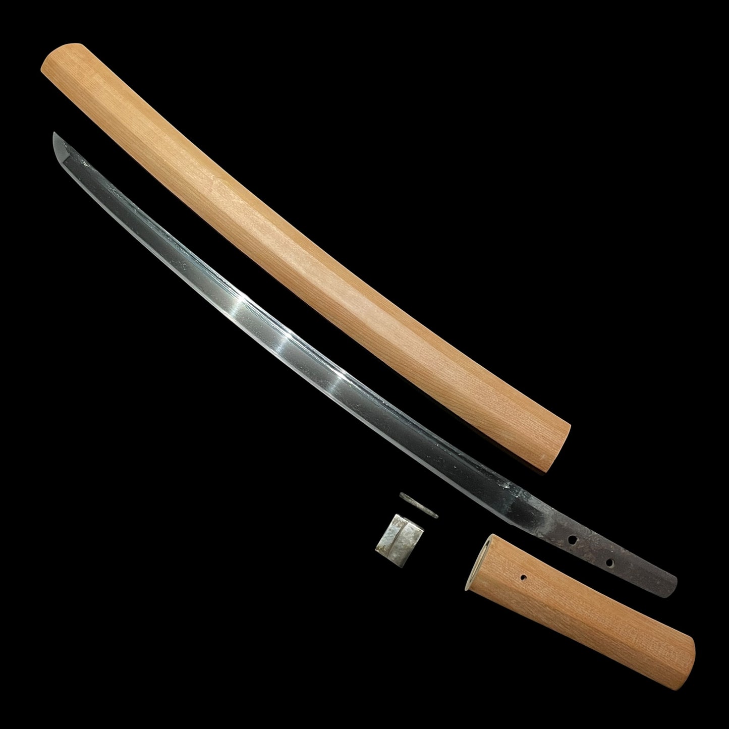 Bohi 棒樋, Suguha 直刃 Wakizashi in Shirasaya, Muromachi period mumei