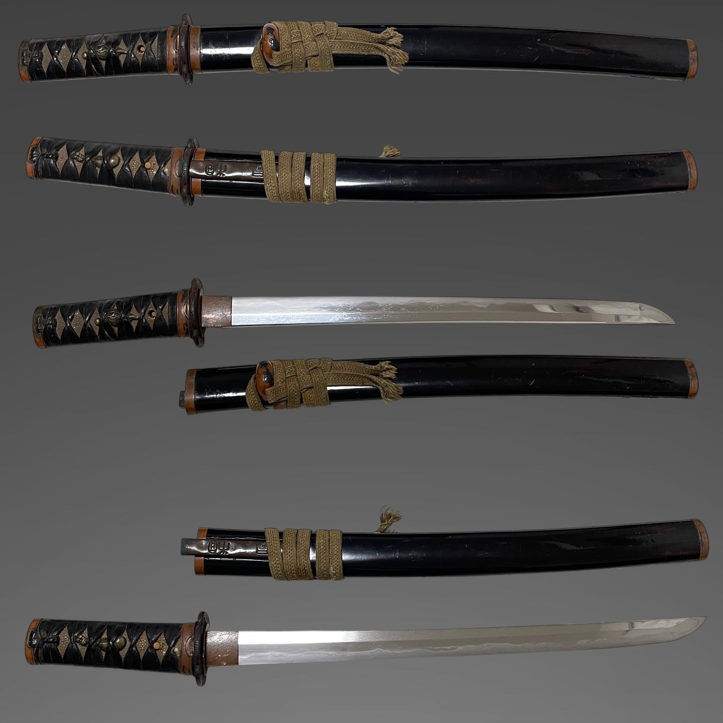 Copper Fittings TANTO, Kanji 漢字 Kozuka, Homarekizu 誉傷, Edo period mumei