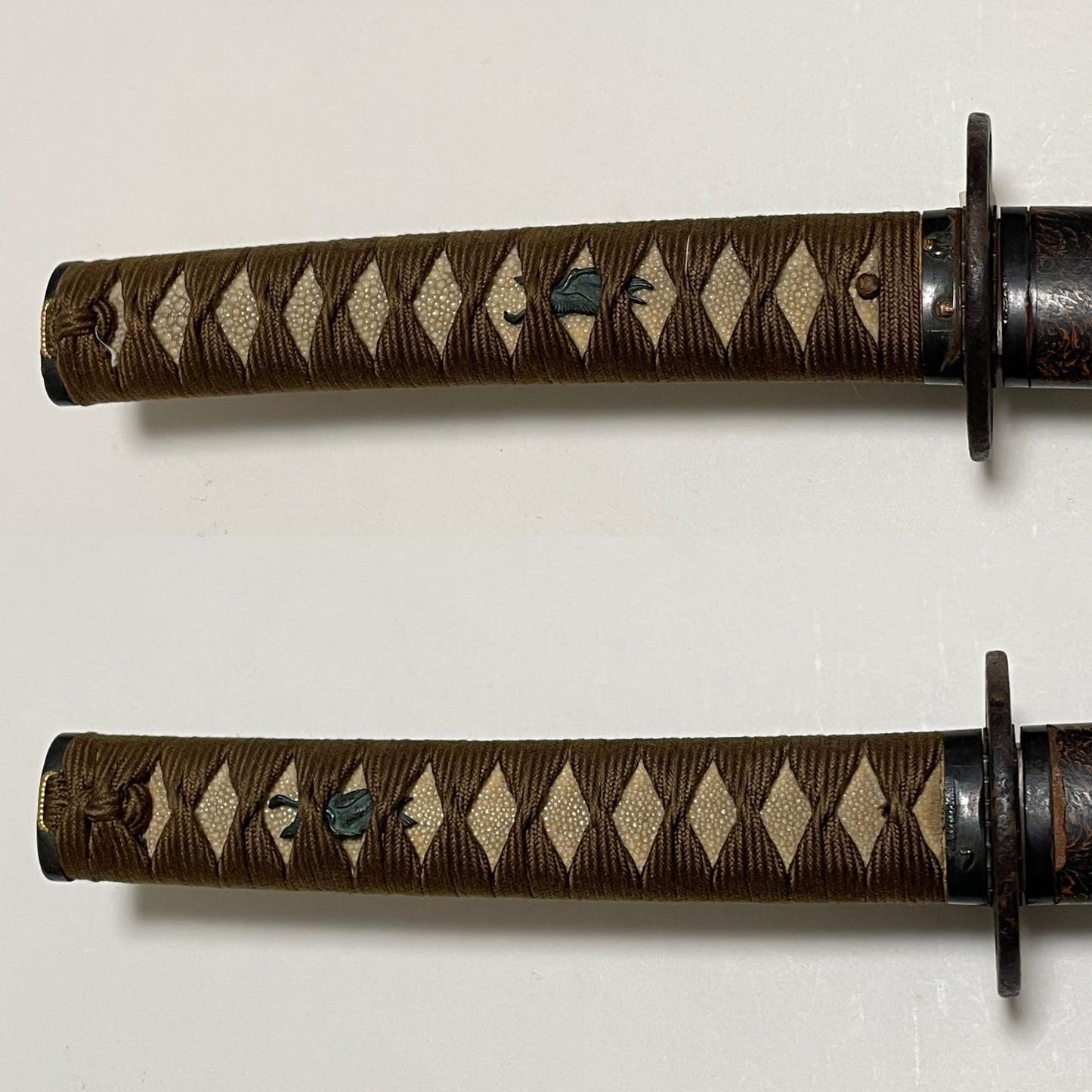 Long Wakizashi, ShibuichiFuchikashira 四分一縁頭, Edo period mumei