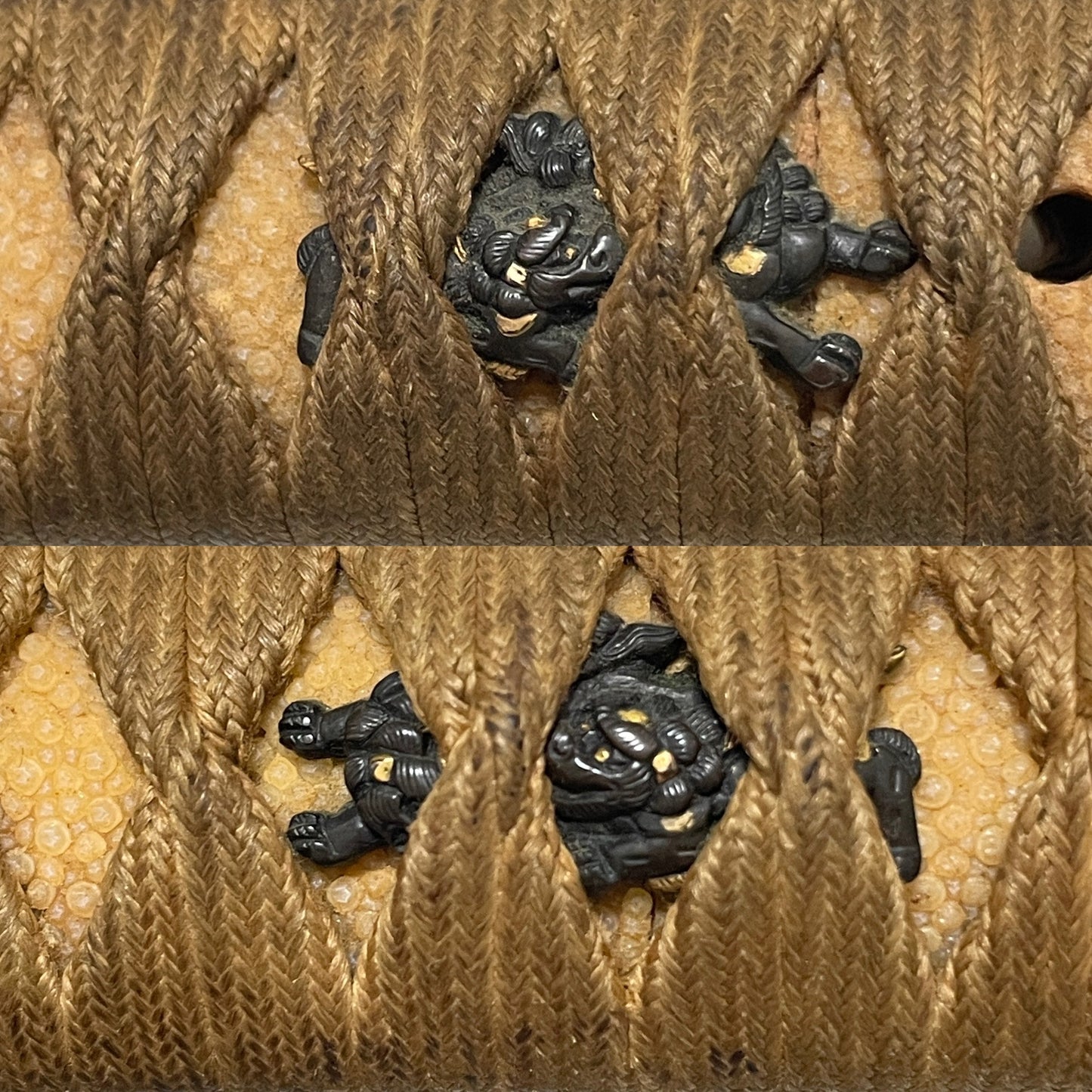 Samesaya-Koshirae 鮫鞘拵 Wakizashi, Oomokumehada, Dragon Fuchikashira, with Kozuka