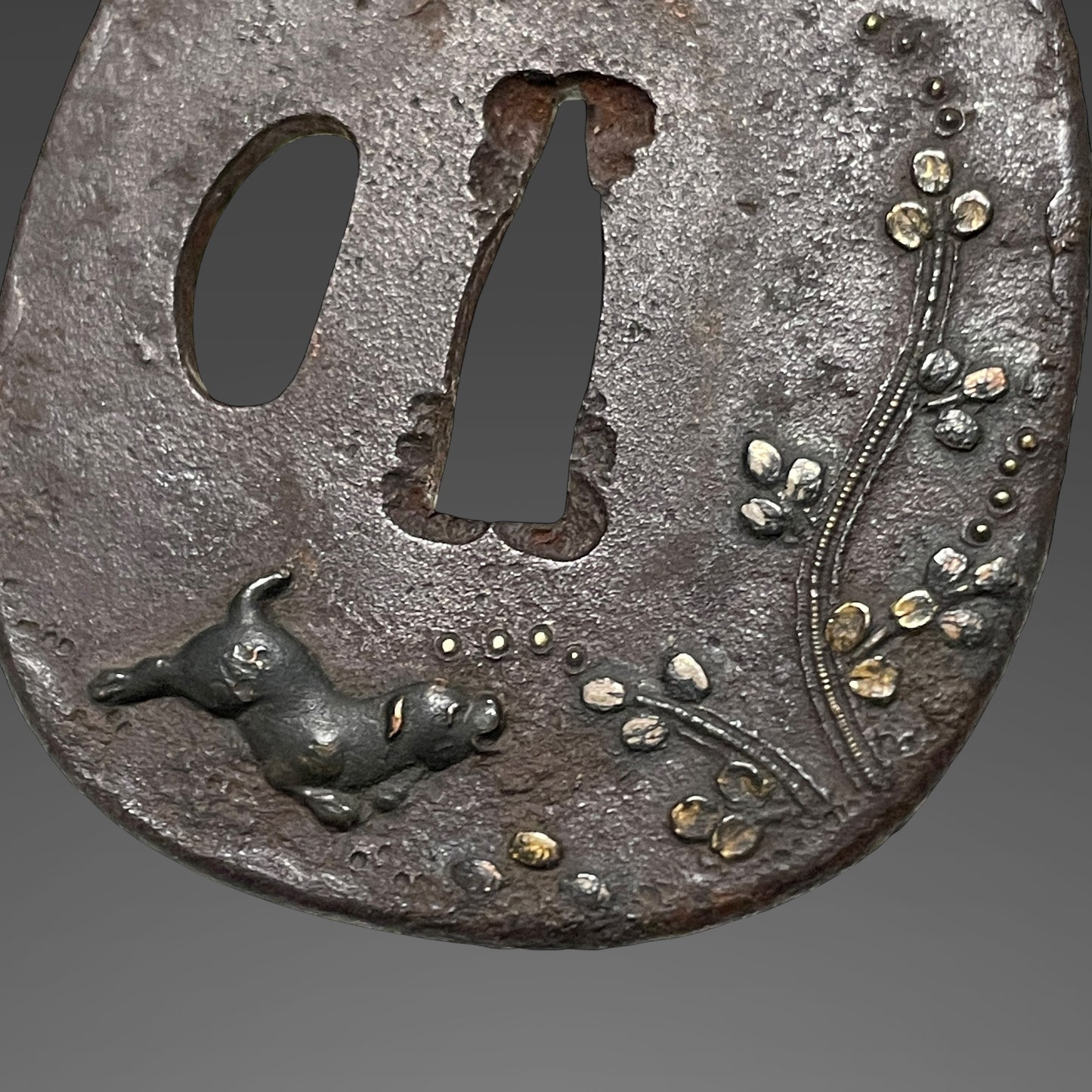 Sunnnobi-TANTO 寸延短刀, Puppy Tsuba and Tiger Kozuka, Late Edo period mumei
