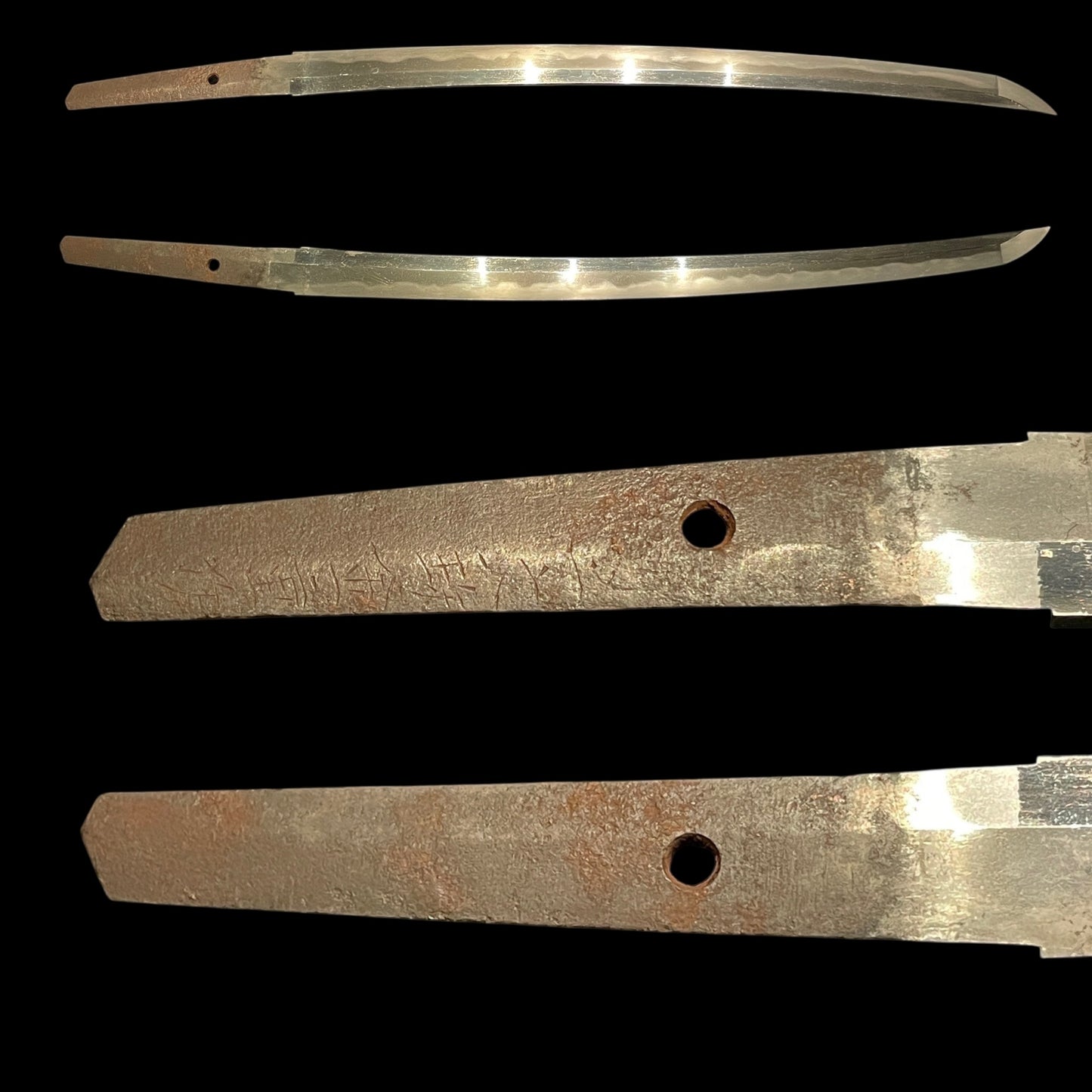 Monju Kaneshige 文珠金重 signed WAKIZASHI, Oogunome-Hamon 大互目刃文, Edo period