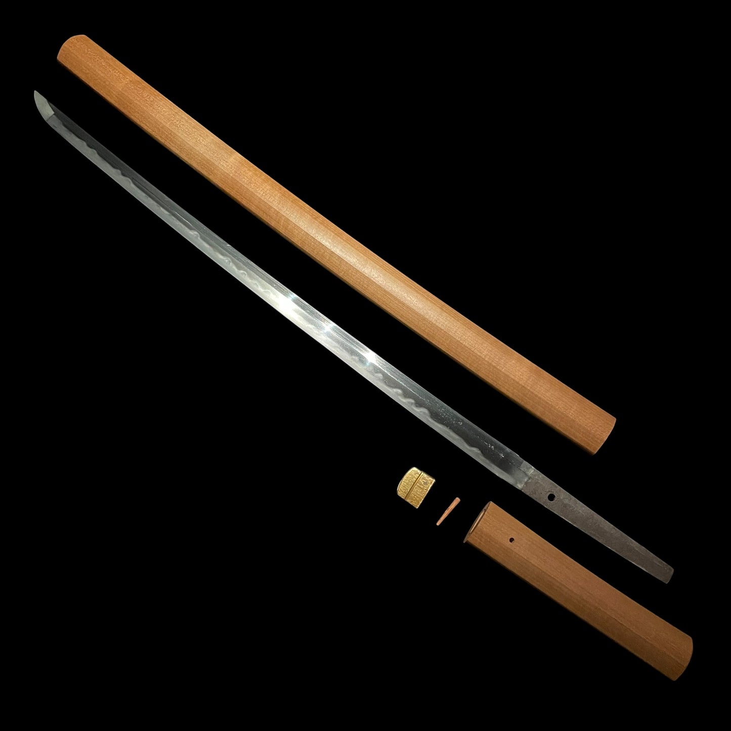 Shinobigatana 忍刀, Straight Blade Long Wakizashi, Fujiwara Takada 藤原高田, Early Edo period