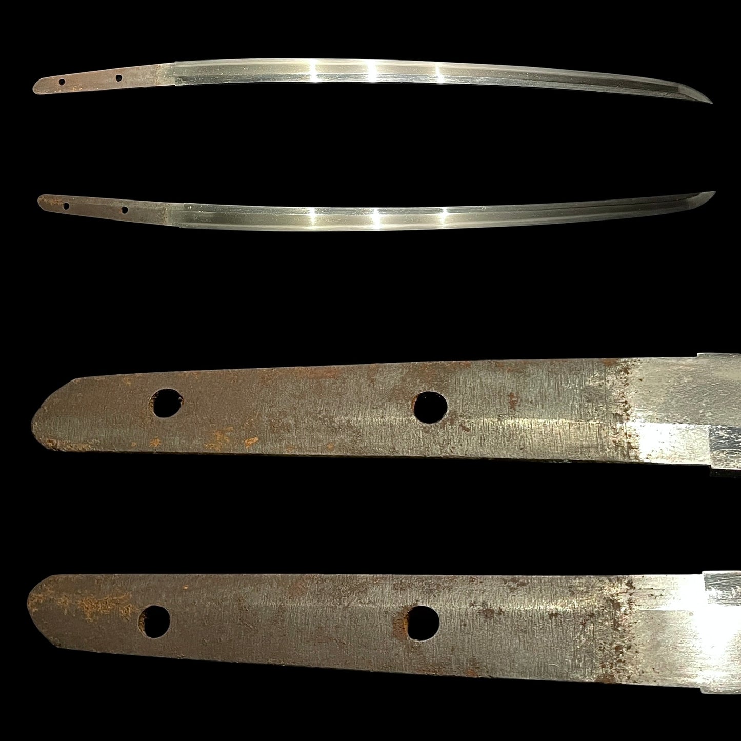Long Wakizashi, Rare style Silver cover Habaki, Edo period mumei