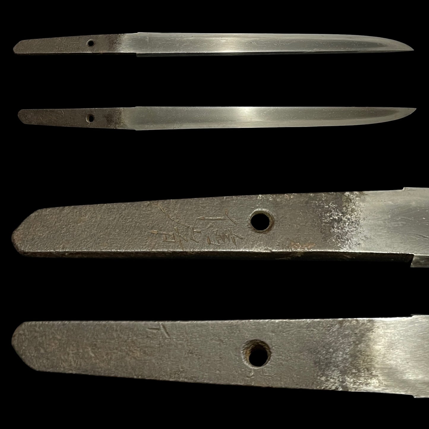 Yoroidoshi 鎧通し TANTO, Nobufusa 信房 signed, Thick Blade, Copper Fittings, Muromachi period