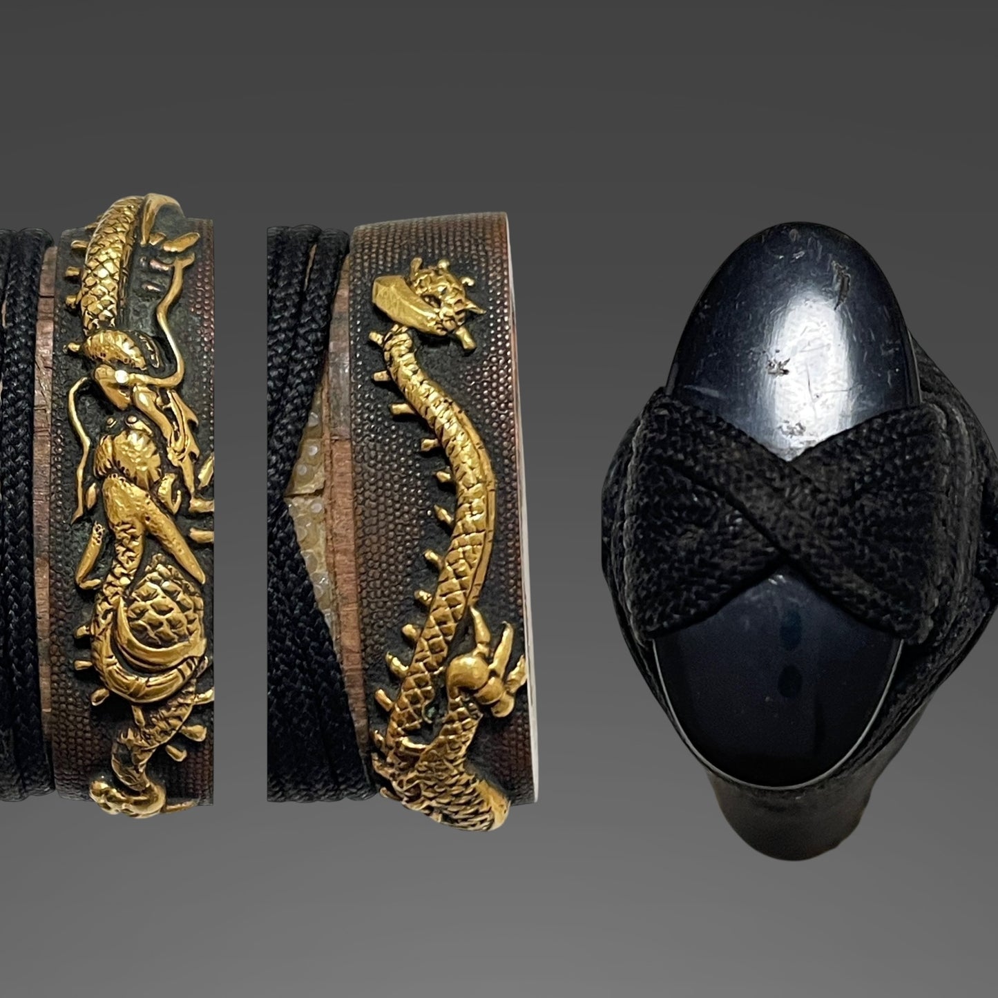Harimadaijo Tadakuni 播磨大掾忠國 signed Wakizashi, Dragon Fuchi, Hotei Tsuba, Edo period