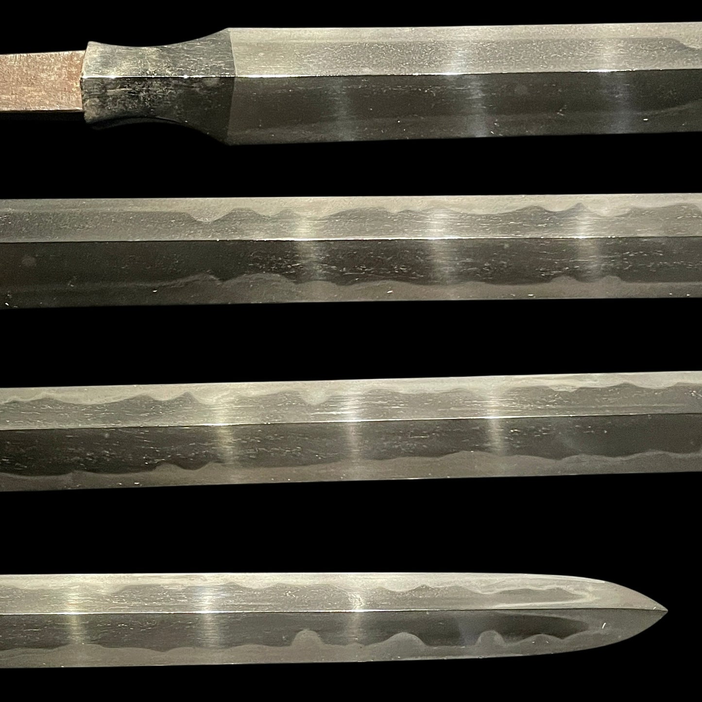 Oomiyrai 大身槍, Long Hirasankaku Yari 平三槍, Gunome-Hamon 互目刃文, Edo period mumei