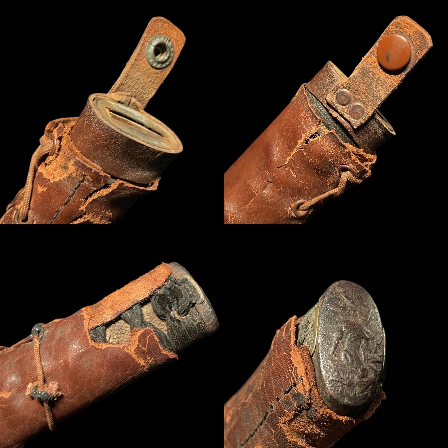 Ryakushiki GUNTO 略式軍刀, Leather Cover handle, Mouse Tsuba, WW2 Original