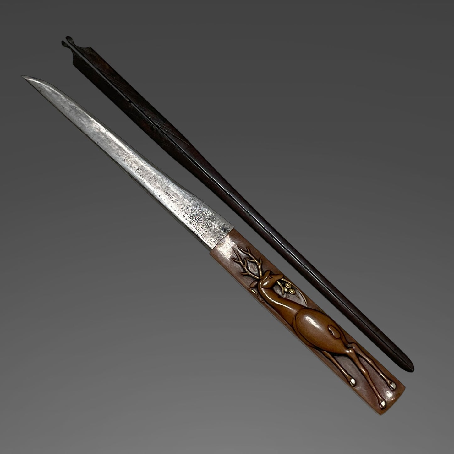 Sue-Seki 末関,  Hirazukuri Wakizashi, 平造脇差, with Kozuka kogai, Muromachi period