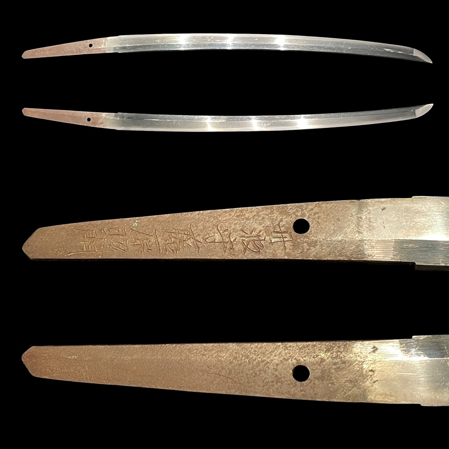 Tanbanokami Fujiwara Terukado 丹波守藤原照門 signed Wakizashi, Pine needles Fuchikashira