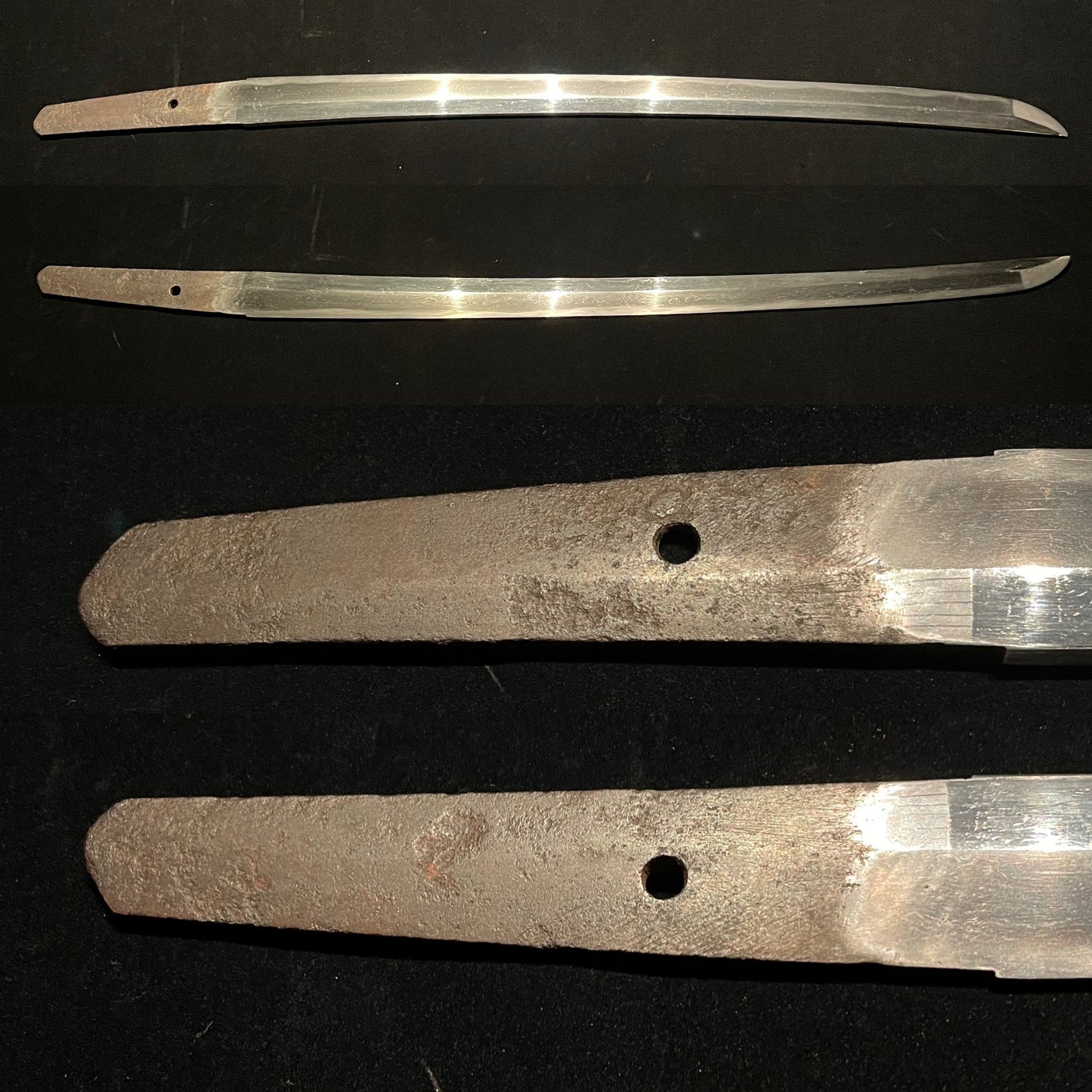 Ichiryu Tomoyoshi 一柳友善 signed Fuchi, Handachi-Koshirae 半太刀拵 Wakizashi, Edo period mumei