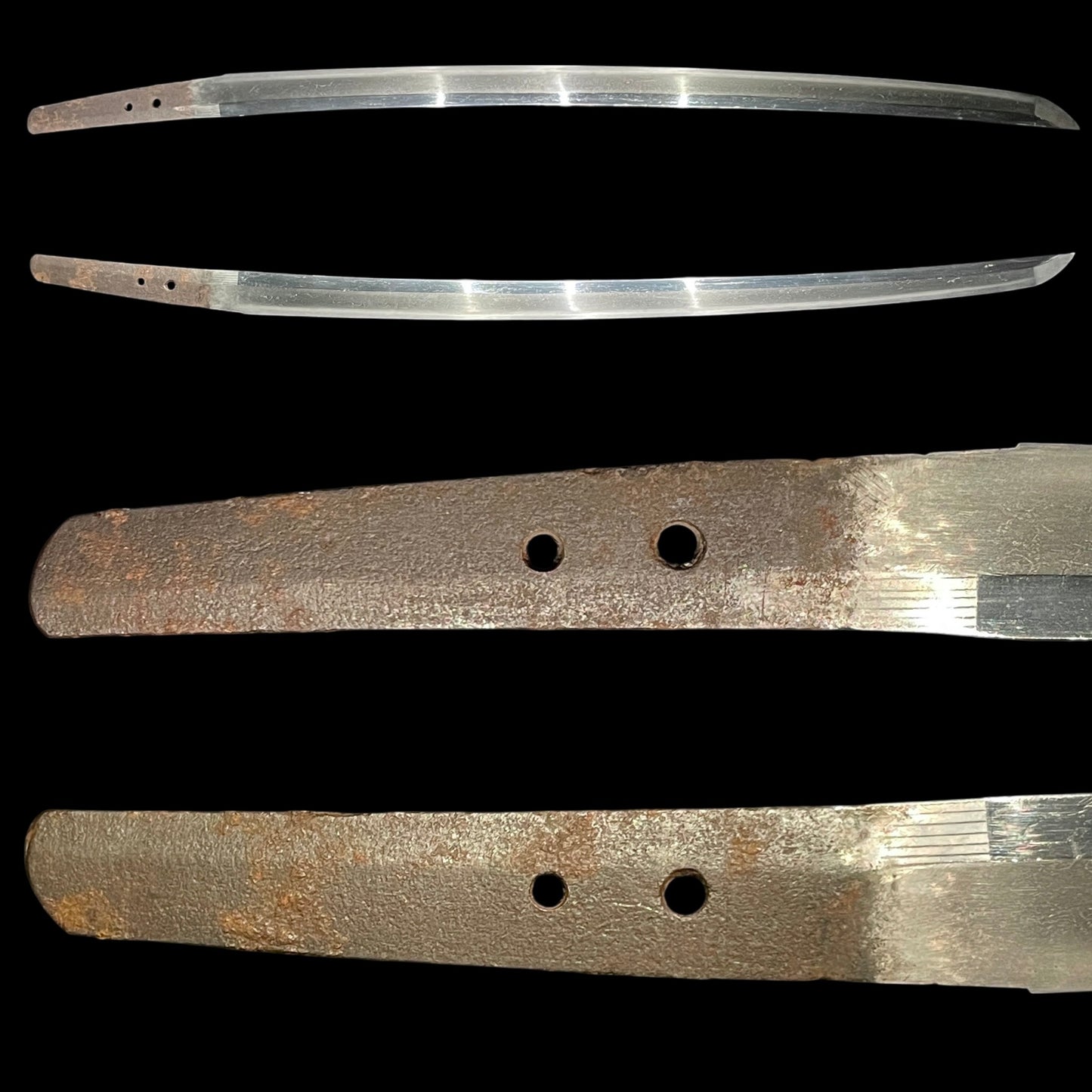 Long Wakizashi, ShibuichiFuchikashira 四分一縁頭, Edo period mumei