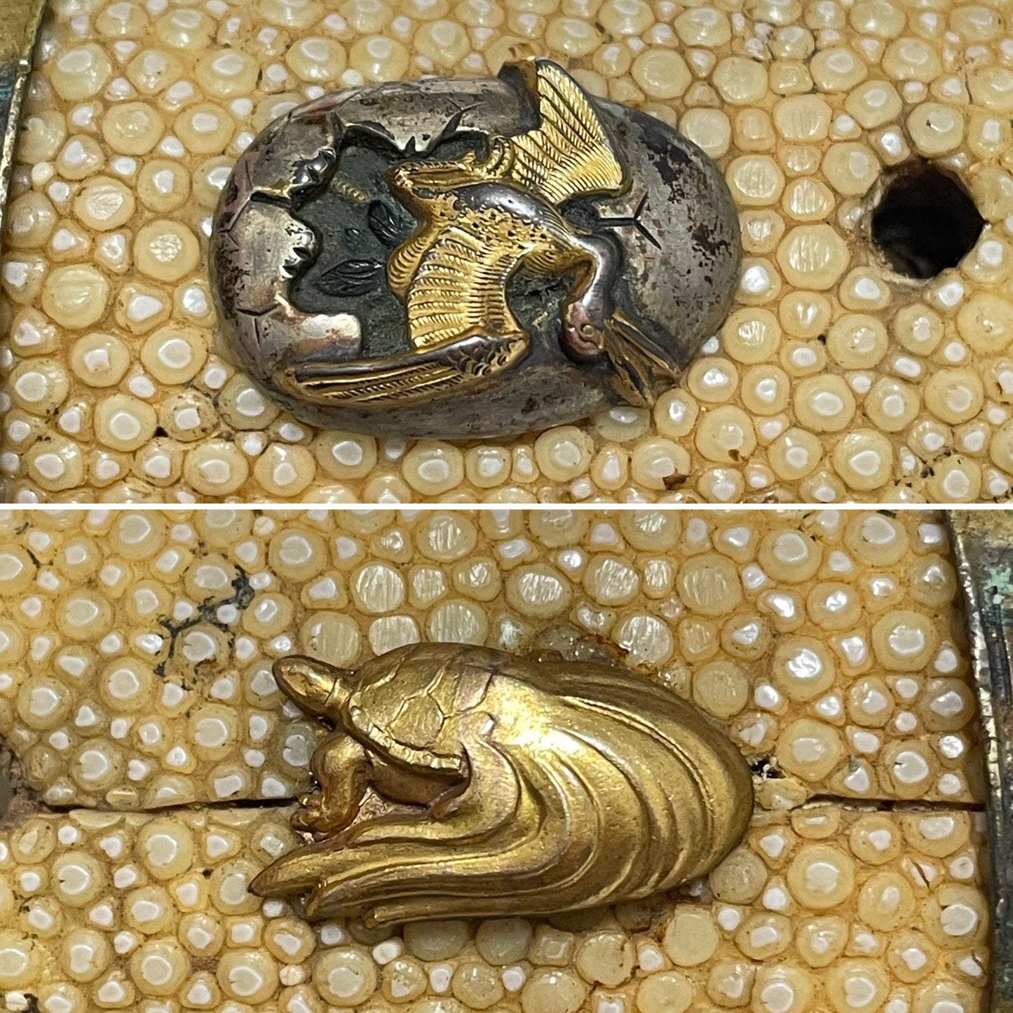 HORIMONO 彫物 Tanto, Fudo-Myoo 不動明王, with Kozuka Kogai, Edo period mumei