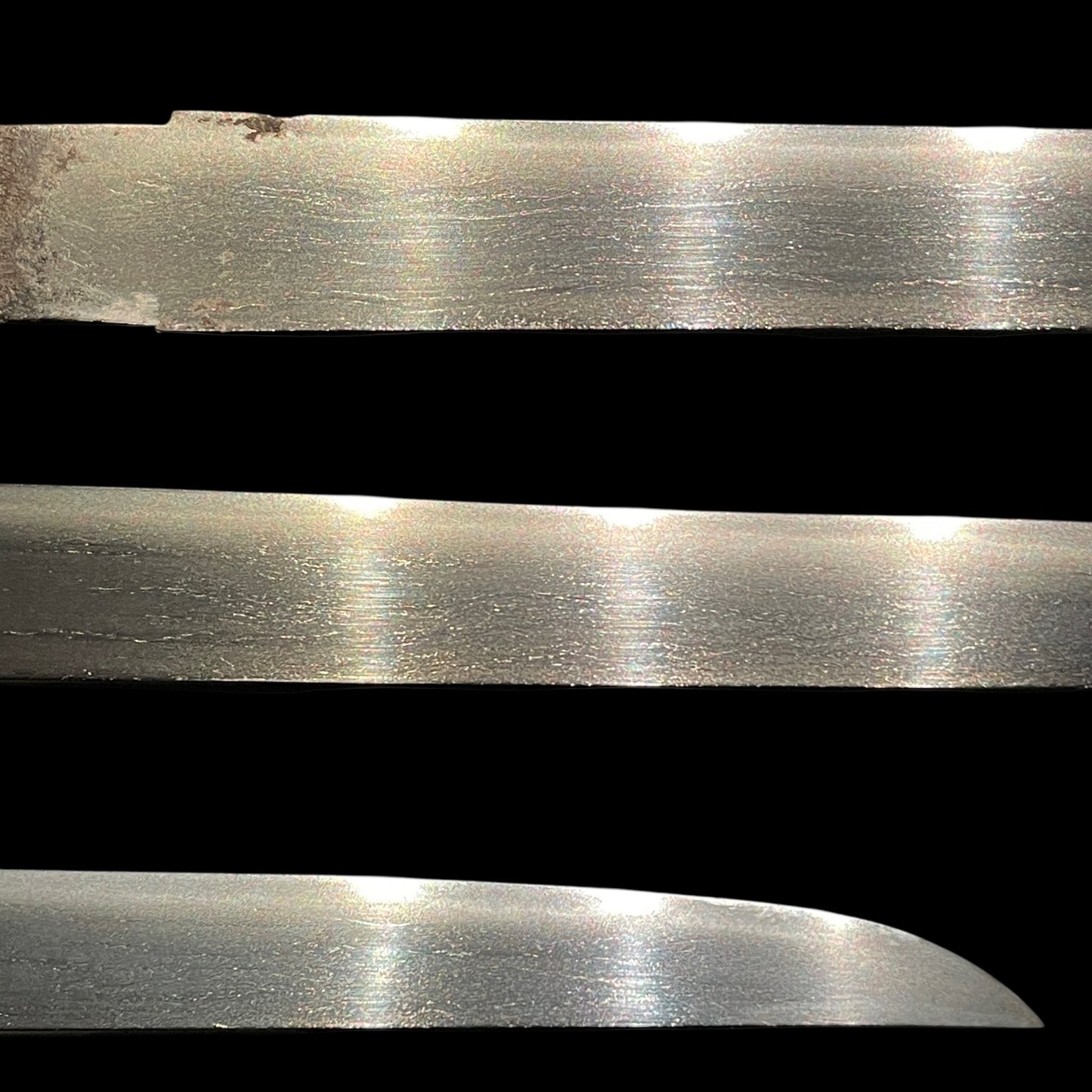 Aikuchi TANTO, Sadamune 貞宗 signed, Masamehada 柾目肌, Muromachi period