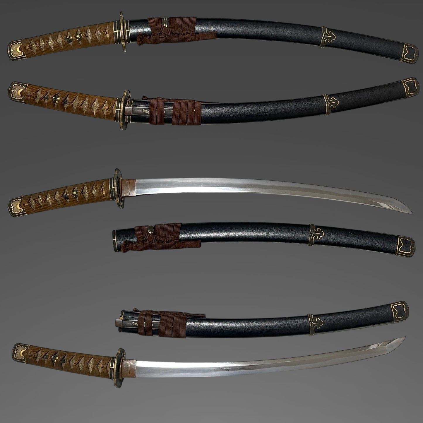 Handachi-Koshirae 半太刀拵, Sadatoshi 貞俊 signed Wakizashi, with Kozuka, Edo period