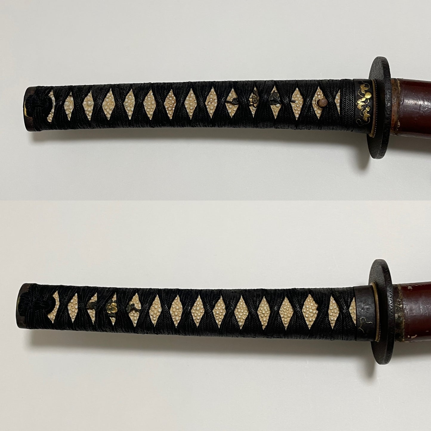 Red KATANA Mishina Yoshiaki 三品義昭 signed, Gourd Fuchikashira