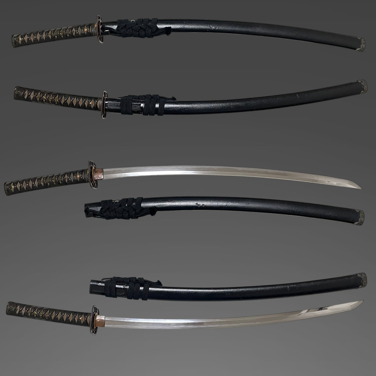 Yukinori 行則 signed KATANA, Dragon Fuchi and Menuki, Ninja style square Tsuba, Muromachi period