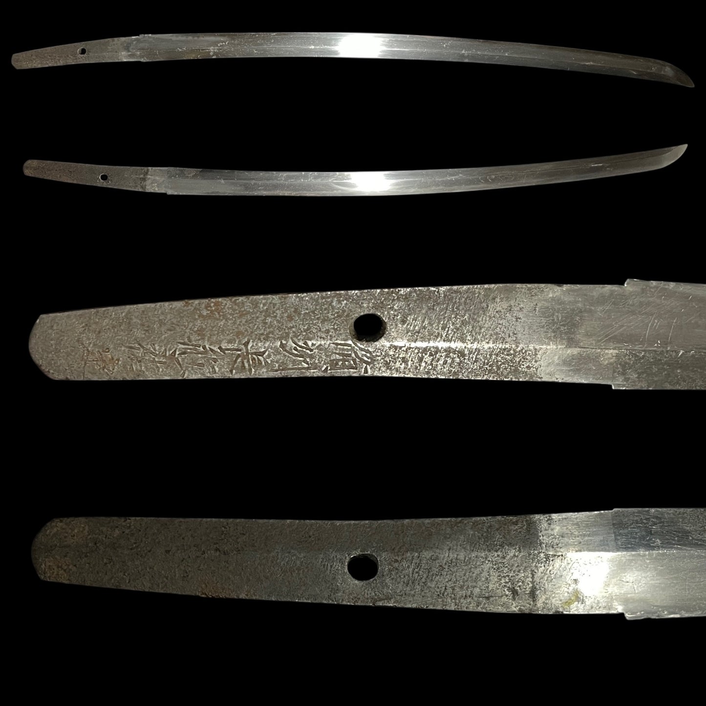 Daruma 達磨 Menuki Sukesada signd Wakizashi, Shigure 時雨 Tsuba, Kaga Fuchikashira