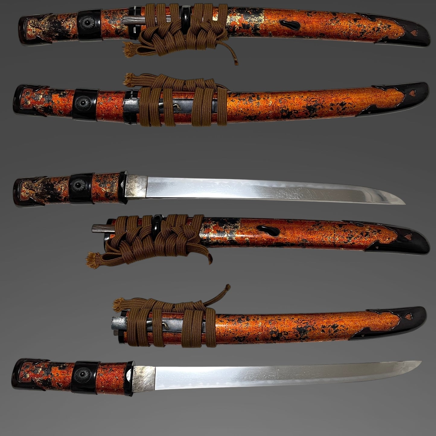 Byakudan-Nuri 白檀塗, Aikuchi Koshirae 合口拵, Tanbanokami Yoshimichi signed Kozuka and Warikogai