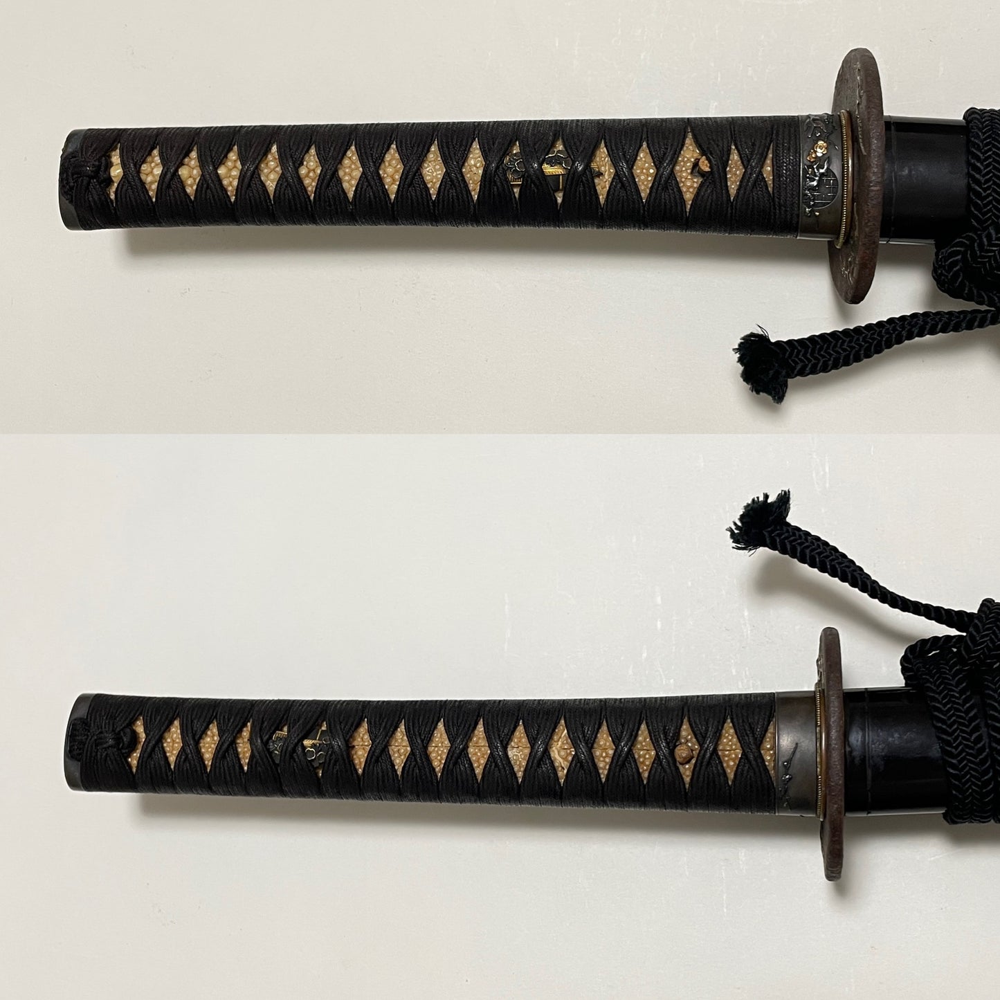 Shinto Jumyo 新刀寿命 KATANA, Nightingale and Plum Blossoms Fuchikashira, with Shirasaya