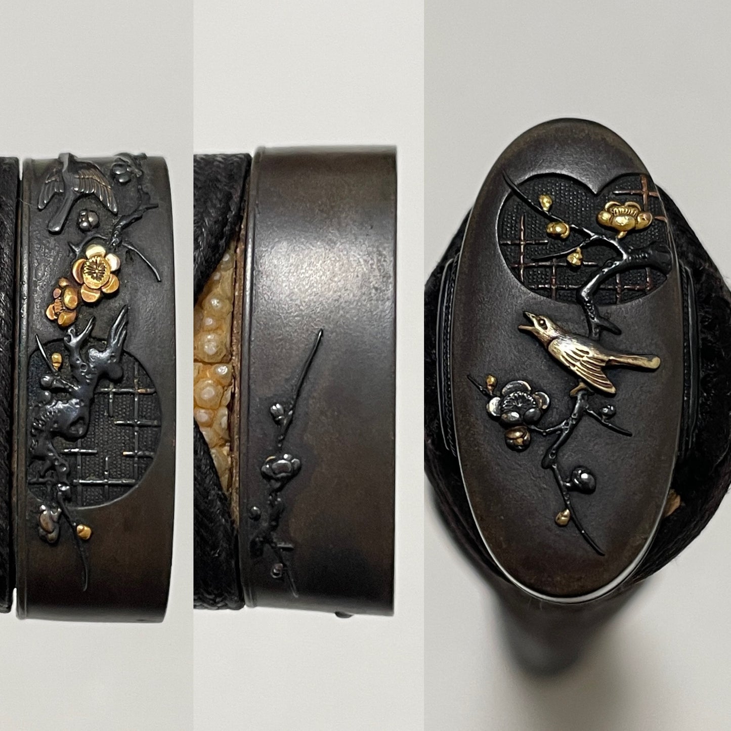 Shinto Jumyo 新刀寿命 KATANA, Nightingale and Plum Blossoms Fuchikashira, with Shirasaya