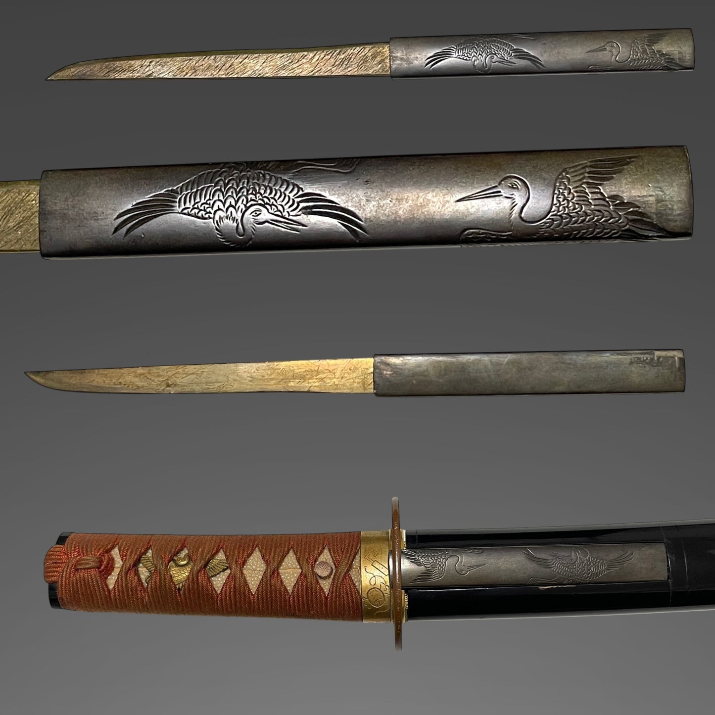 Kiyohide 清秀 signed TANTO with Kozuka, Iwaizashi 祝差, Edo period