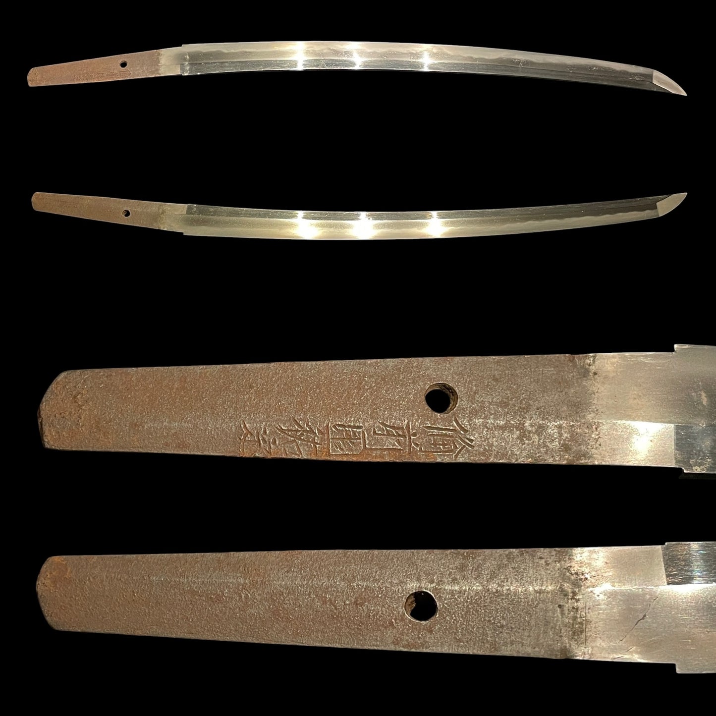 Bizenkoku Sukesada 備前國祐定 signed Wakizashi, Rugged Iron Fuchikashira, Muromachi period