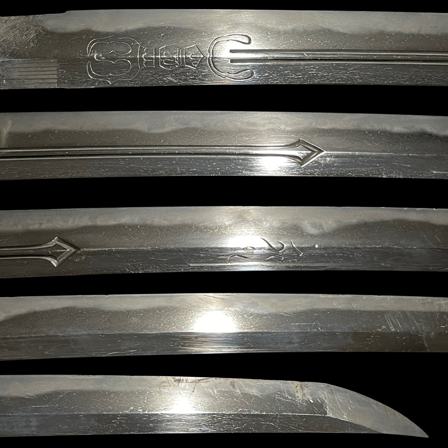 Rankaku-Saya 卵殻鞘, HORIMONO 彫物 Wakizashi, Yamagane Tsuba, Edo period mumei