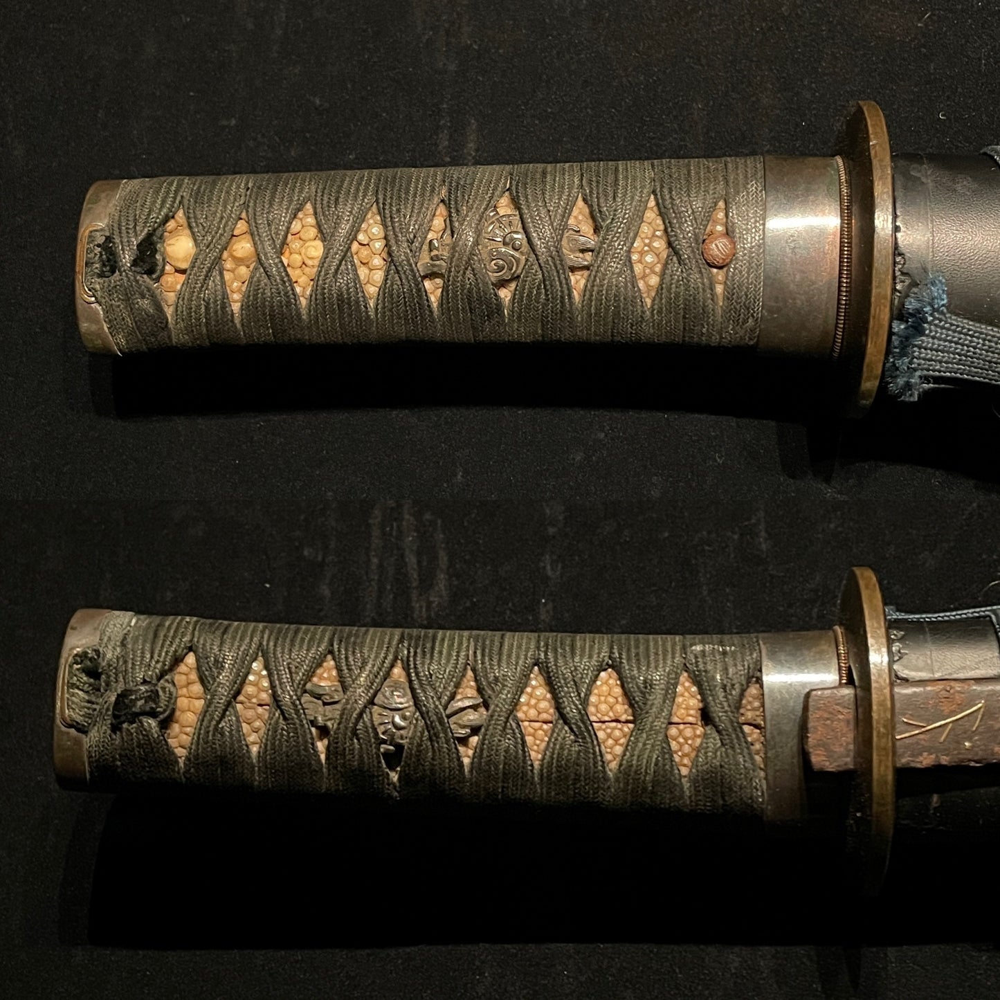 Kaneie 兼舎 signed Hirazukuri TANTO with KOZUKA, Muromachi period