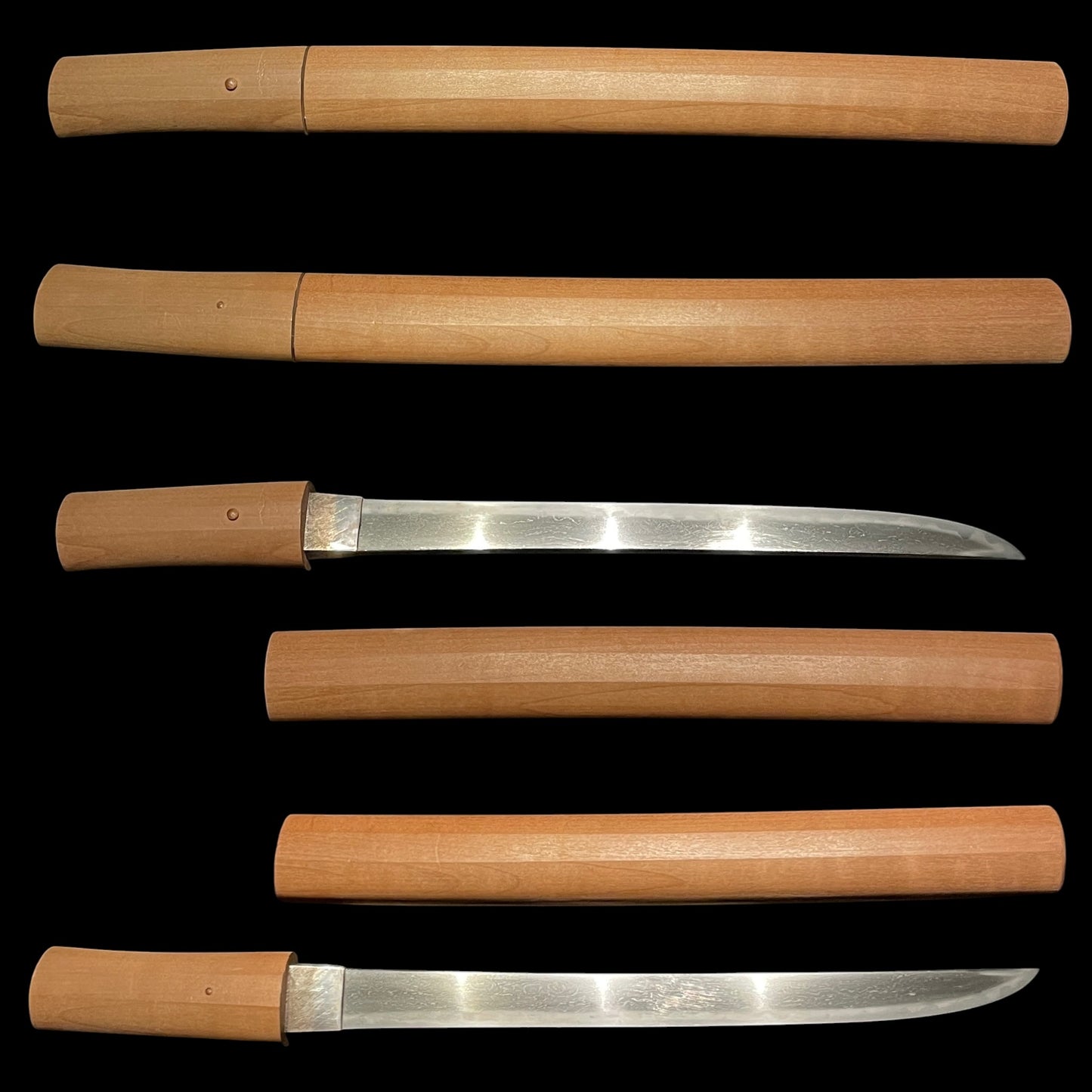 Byakudan-Nuri 白檀塗, Aikuchi Koshirae 合口拵, Tanbanokami Yoshimichi signed Kozuka and Warikogai