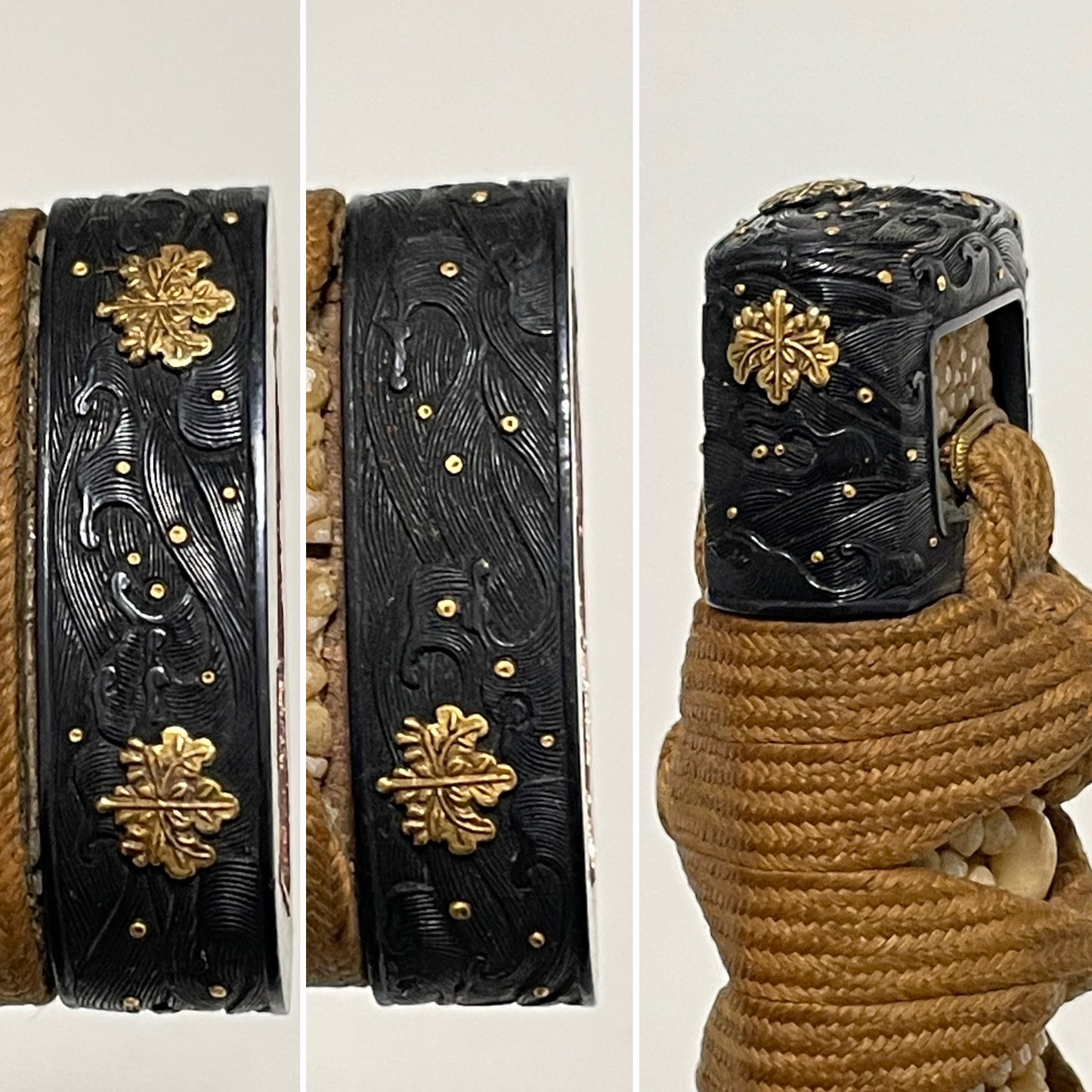 Sue-KOTO KATANA, Shakudo Fuchikashira 赤銅桐波図縁頭, Late Muromachi period mumei