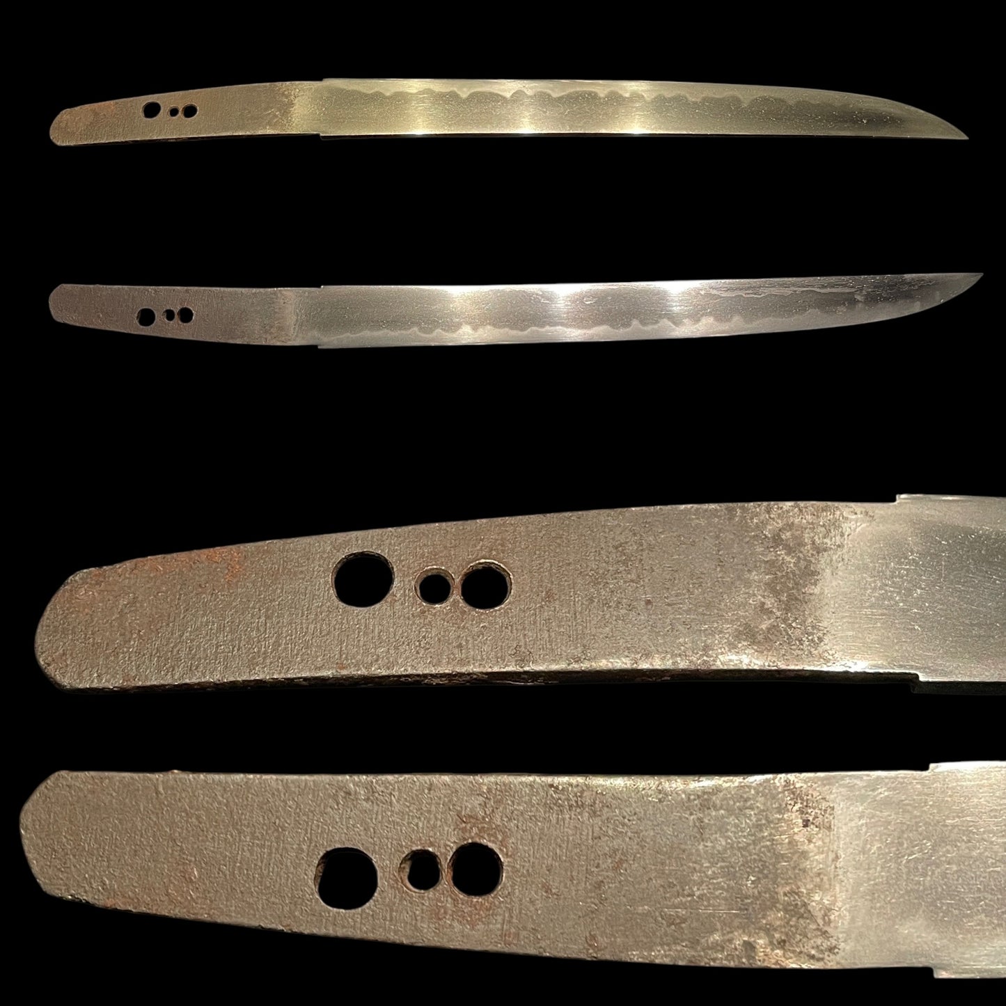 Hirazukuri Red TANTO, Yodomeisho 淀名所 Fuchikashira, with Shirasaya